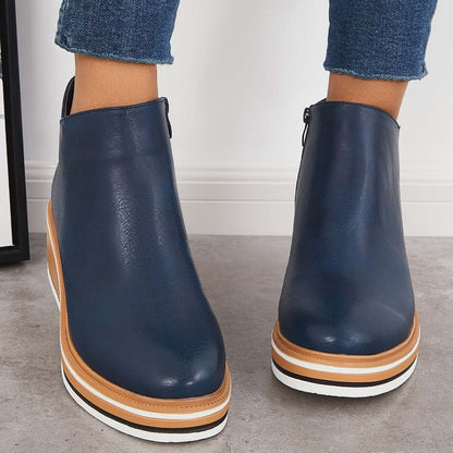 Women's Platform Ankle Boots | Zip Detail & All-Day Comfort 6