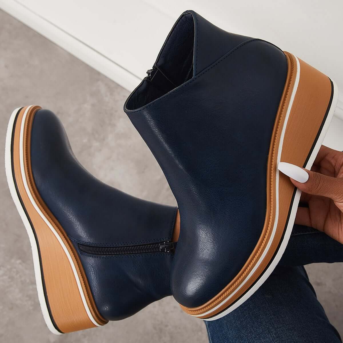 Women's Platform Ankle Boots | Zip Detail & All-Day Comfort 7