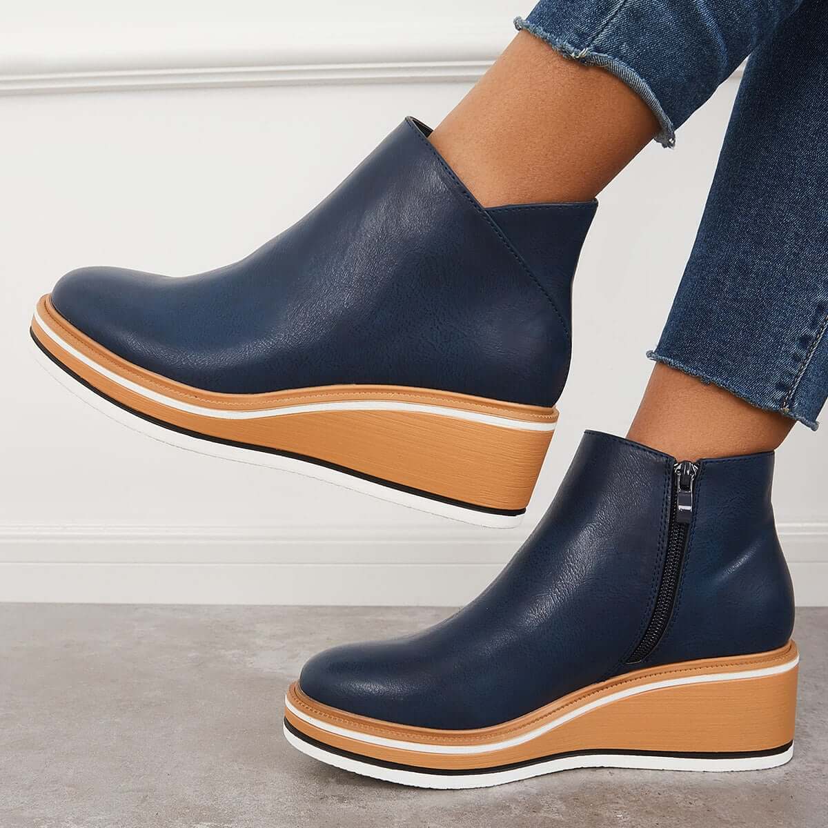 Women's Platform Ankle Boots | Zip Detail & All-Day Comfort 8