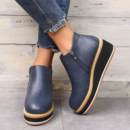 Women's Platform Ankle Boots | Zip Detail & All-Day Comfort 9