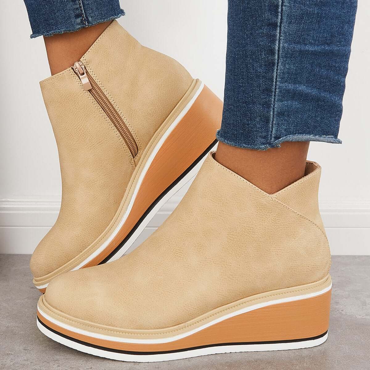 Women's Platform Ankle Boots | Zip Detail & All-Day Comfort 4