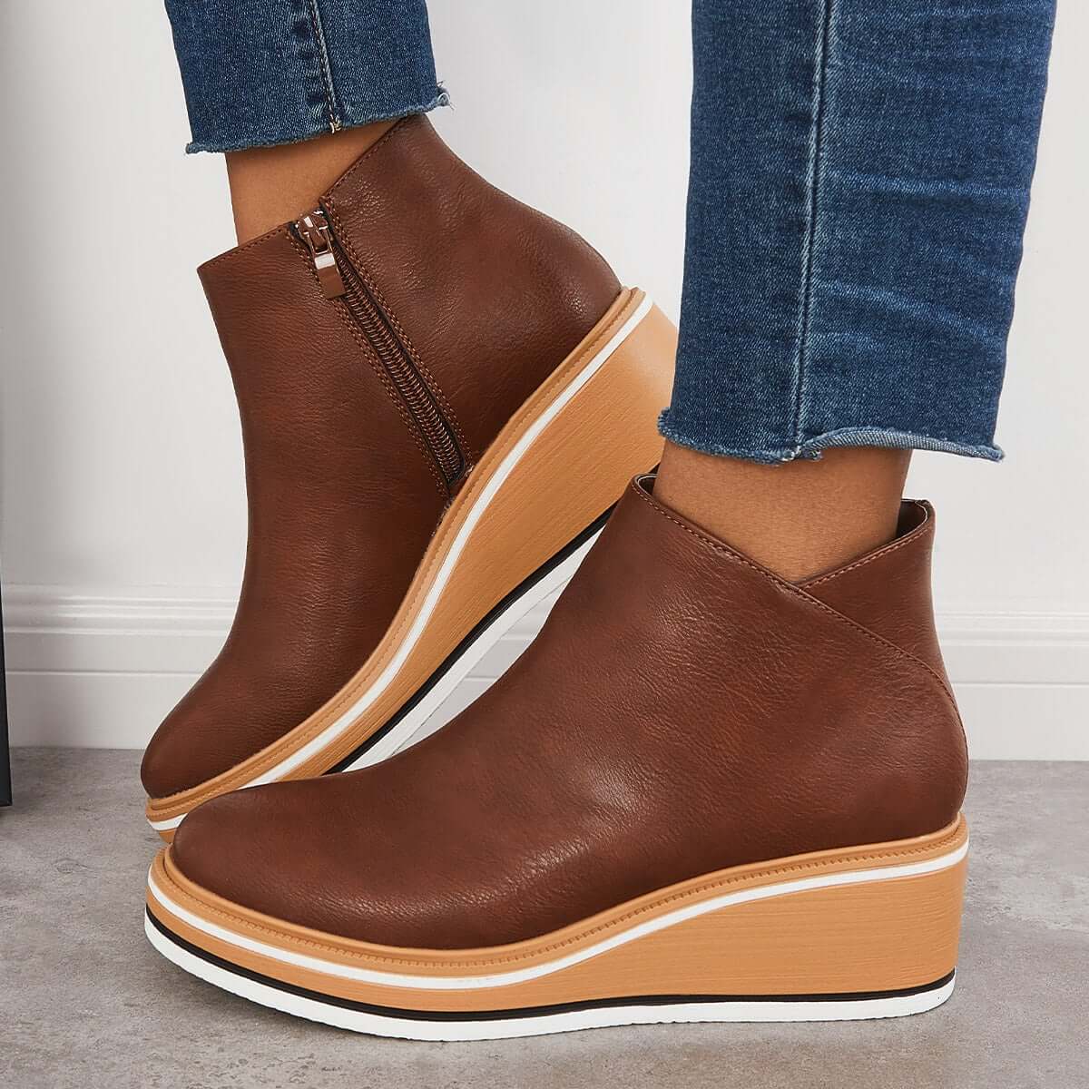 Women's Platform Ankle Boots | Zip Detail & All-Day Comfort 5