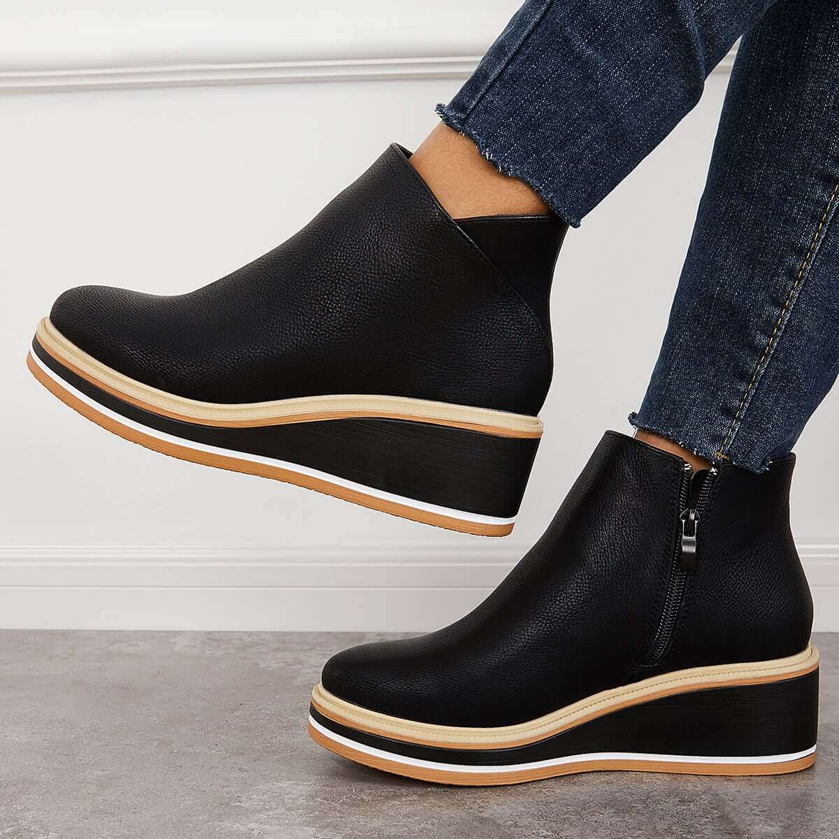 Women's Platform Ankle Boots | Zip Detail & All-Day Comfort 21