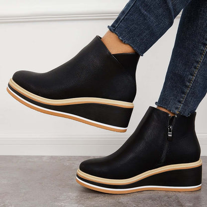 Women's Platform Ankle Boots | Zip Detail & All-Day Comfort 21