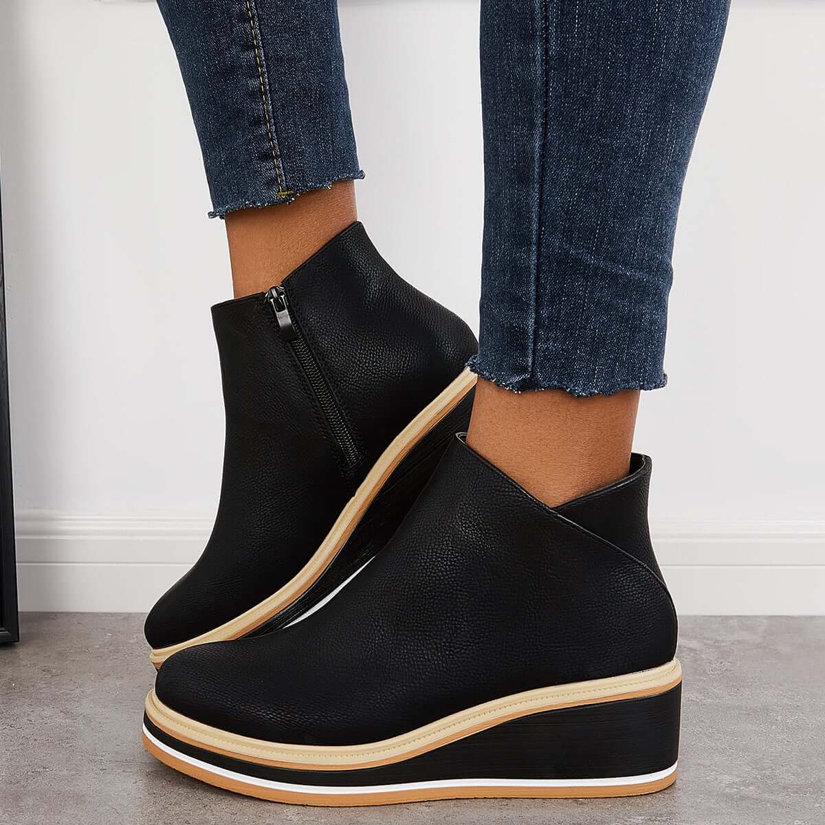 Women's Platform Ankle Boots | Zip Detail & All-Day Comfort 22