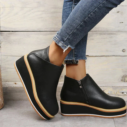 Women's Platform Ankle Boots | Zip Detail & All-Day Comfort 24