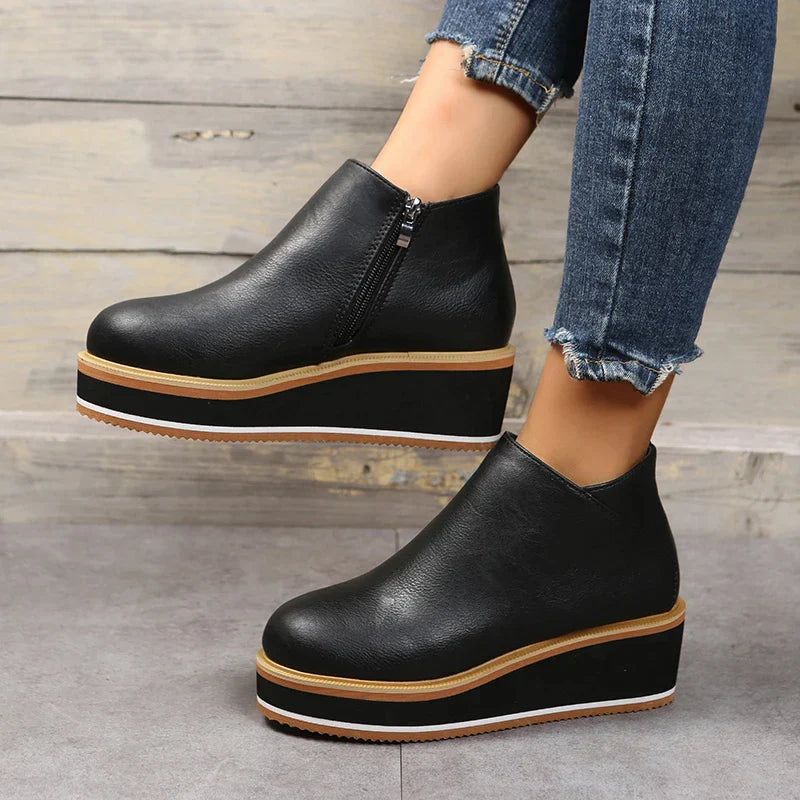 Women's Platform Ankle Boots | Zip Detail & All-Day Comfort 26