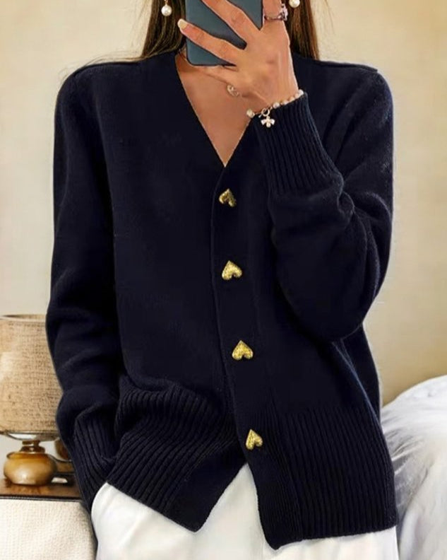 Women's Heart Button Cardigan | Soft & Elegant Fit 5