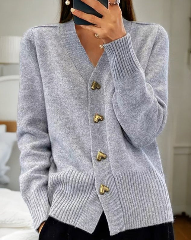 Women's Heart Button Cardigan | Soft & Elegant Fit 1