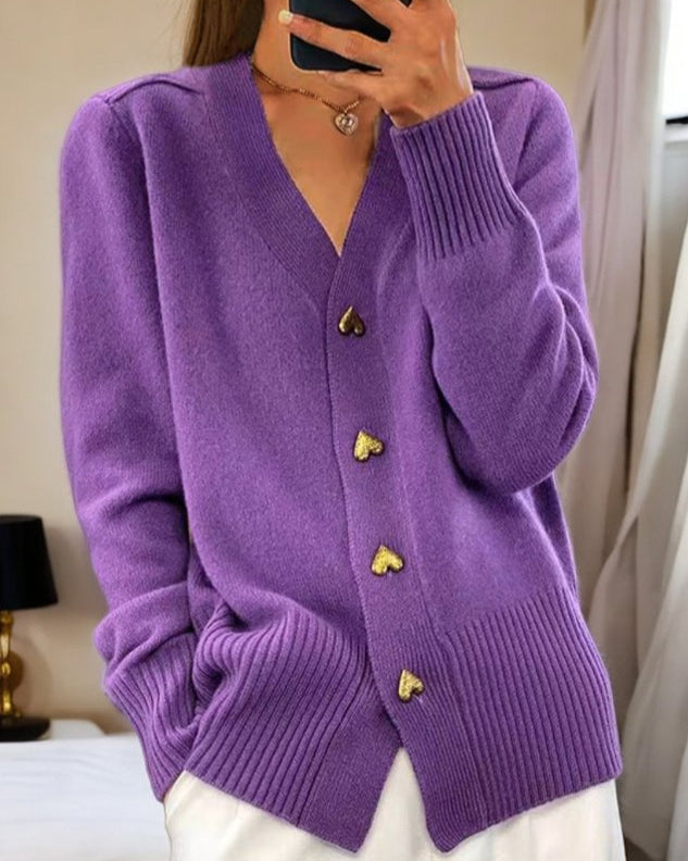 Women's Heart Button Cardigan | Soft & Elegant Fit 3