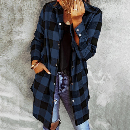 Women's Checked Jacket | Long Sleeve & Button Front 5