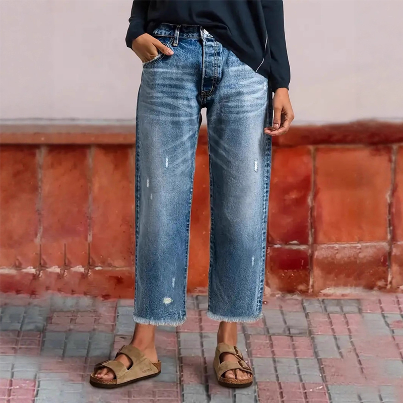 Women's Cropped Jeans | Straight Cut & All-Day Comfort 1