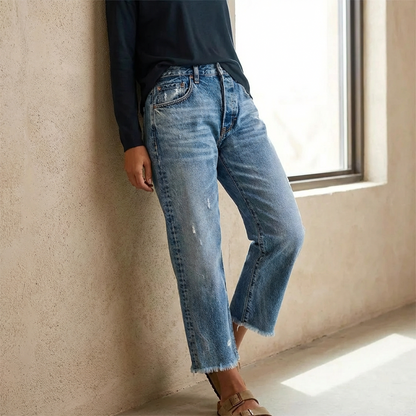 Women's Cropped Jeans | Straight Cut & All-Day Comfort 8