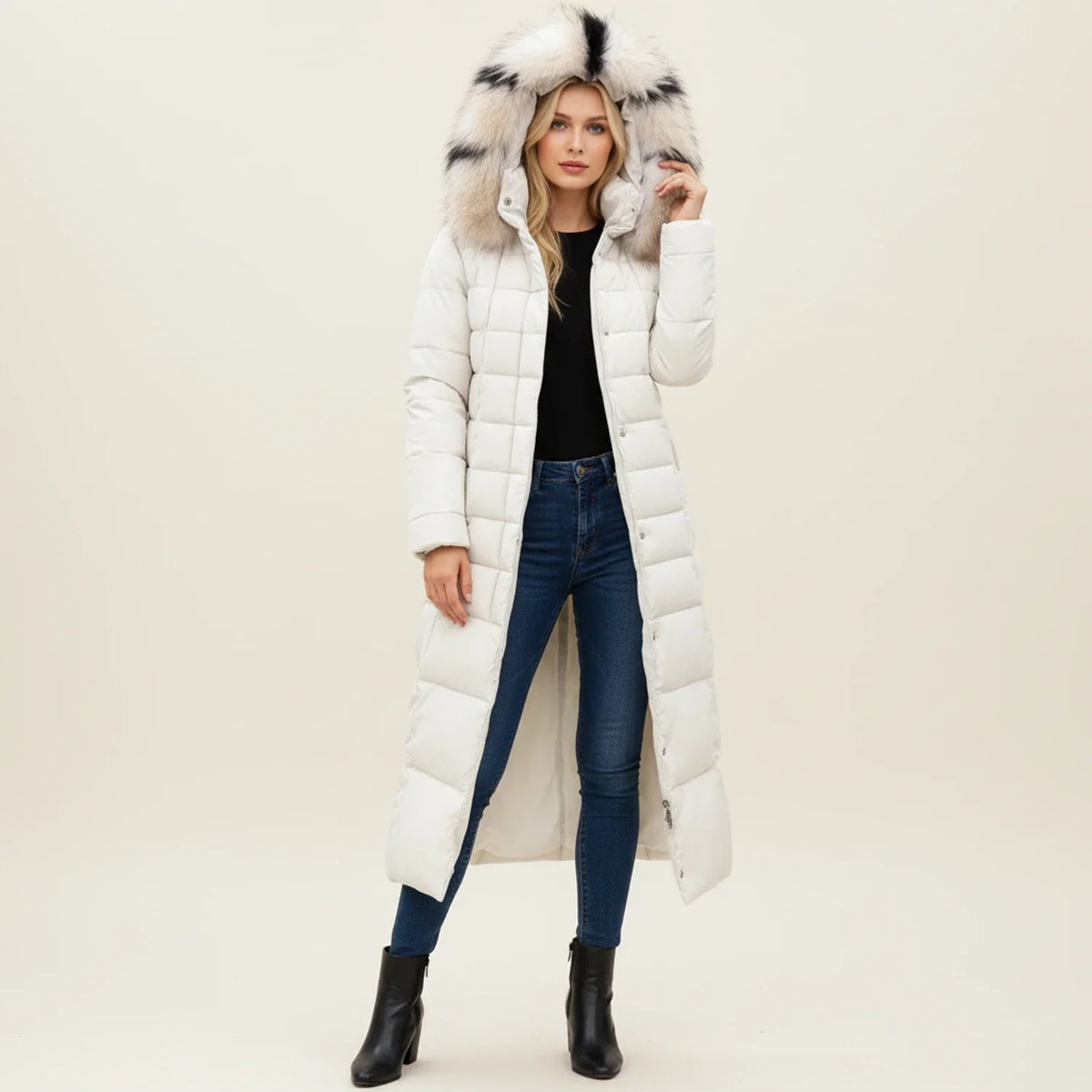 Women's Hooded Puffer Jacket | Belted Waist & Warm 6