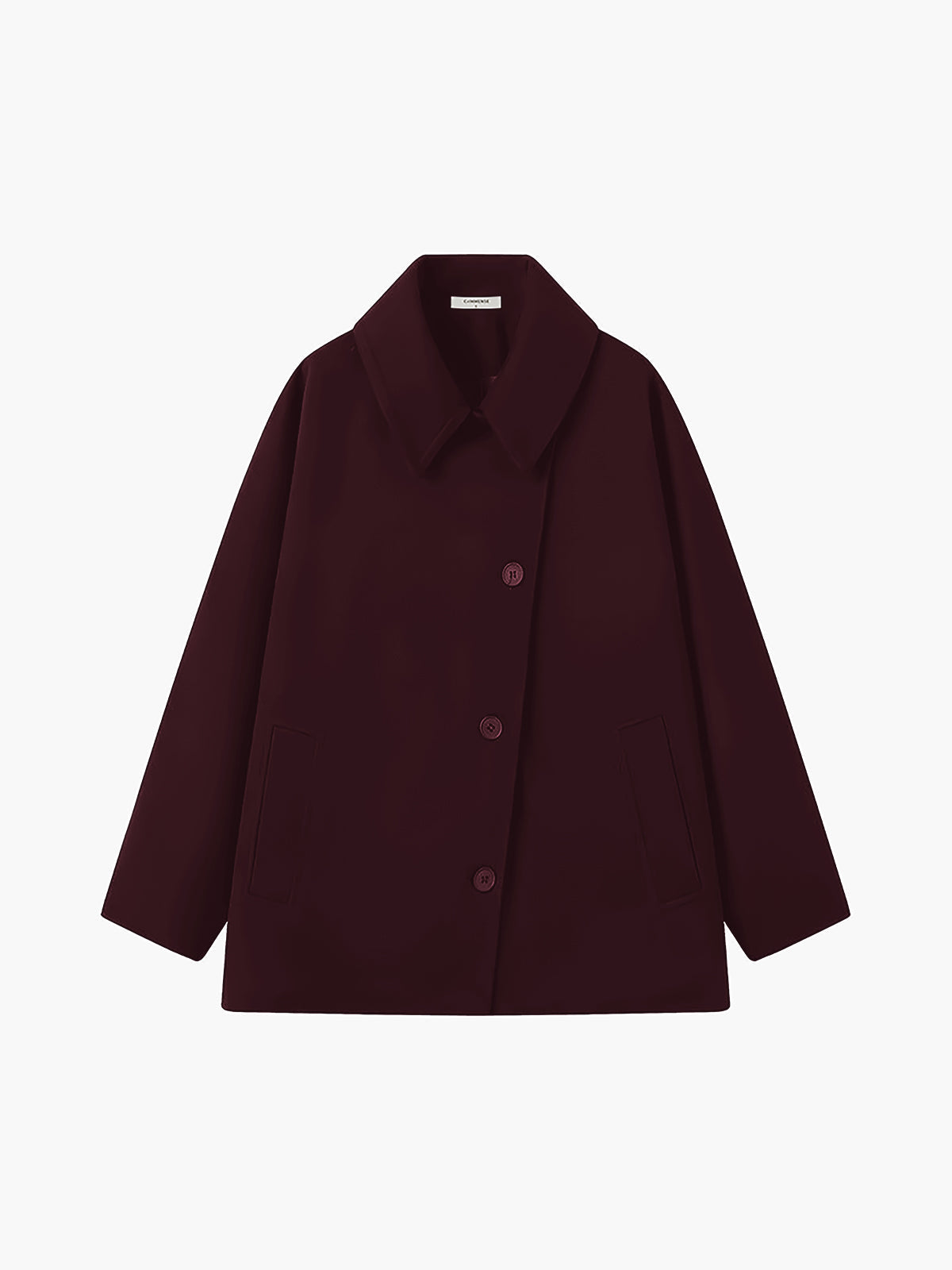 Women's Button Front Coat | Lapel Collar & Side Pockets 6