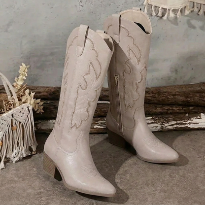 Women's Cowgirl Boots | Knee-High Block Heel 10