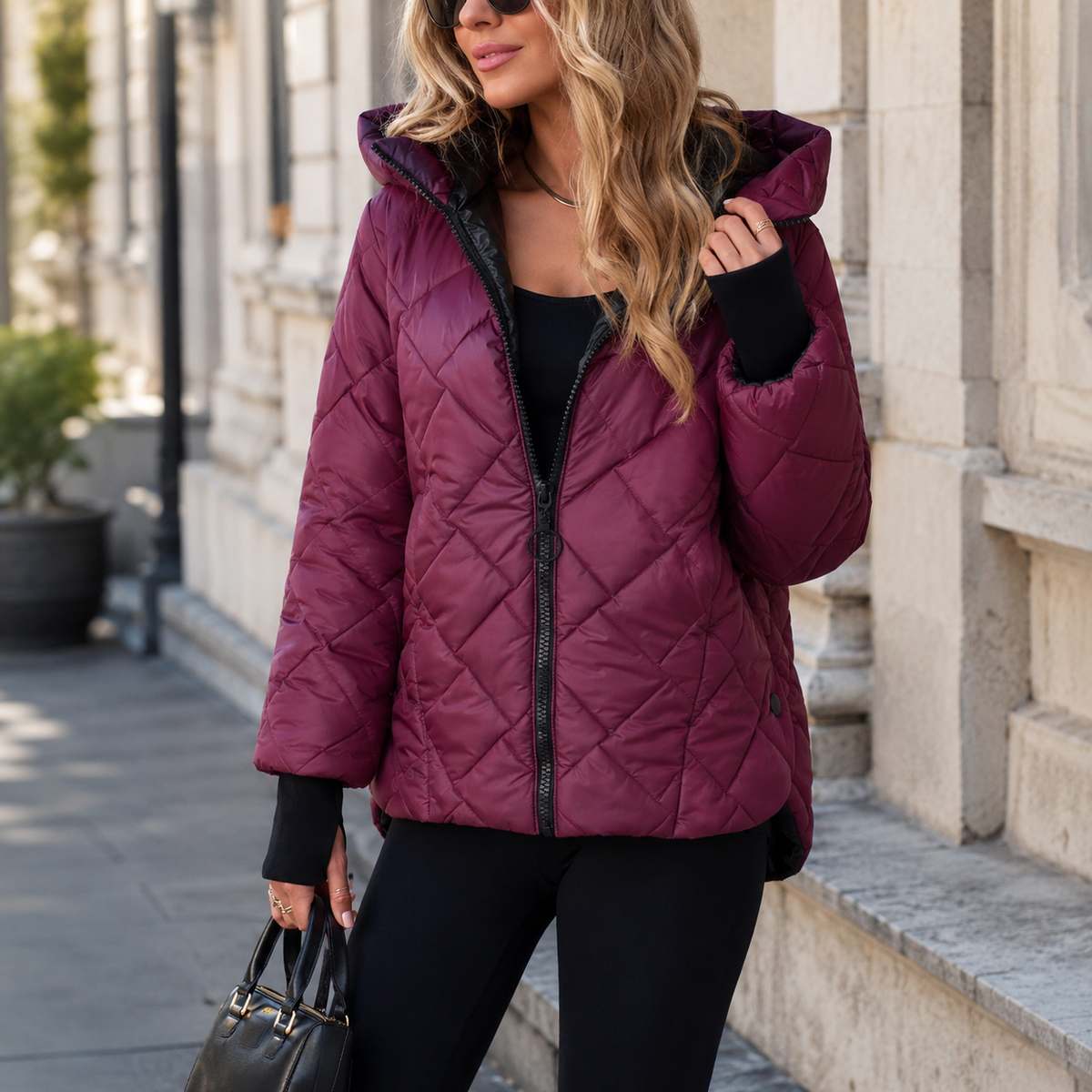 Women's Puffer Jacket | Diamond Quilted & Hooded 1