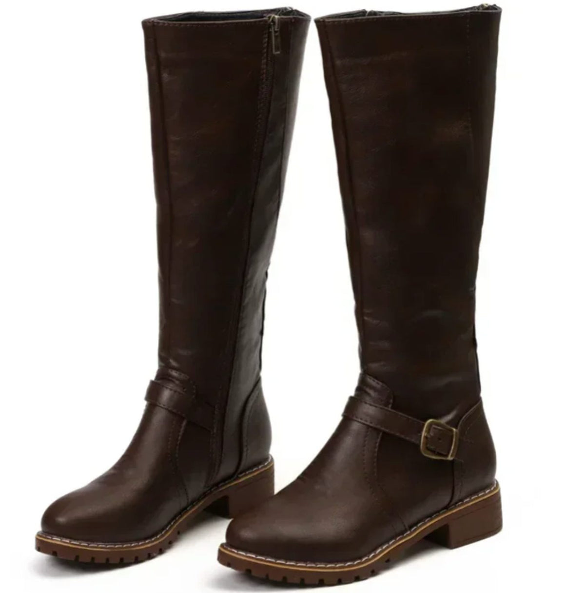 Women's Knee High Boots | Adjustable Buckle & Grip Sole