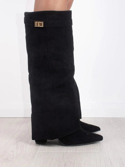 Women's Knee High Boots | Block Heel & Buckle Detail 2