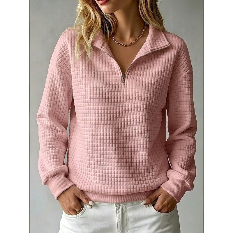 Women's Half-Zip Sweatshirt | Textured & Comfortable 3